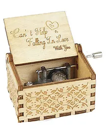 Eitheo Can't Help Falling Love with You Theme Wooden Handcrafted Music Box - Brown