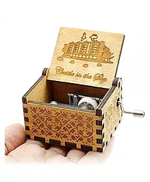 Eitheo Castle in The Sky Theme Wooden Handcrafted Music Box - Brown