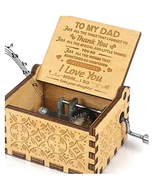 Eitheo Daughter to Dad Theme Wooden Handcrafted Music Box - Brown