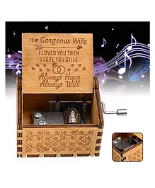 Eitheo Gorgeous Wife Theme Wooden Handcrafted Music Box - Brown