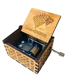 Eitheo Game of Thrones Wolf Theme Wooden Handcrafted Music Box - Brown