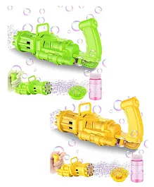 VParents Gatling Machine Bubble Gun Toy Pack Of 2 - Yellow Green