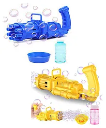 VParents Gatling Machine Bubble Gun Toy Pack Of 2 - Blue Yellow