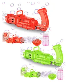 VParents Gatling Machine Bubble Gun Toy Pack Of 2 - Green Red