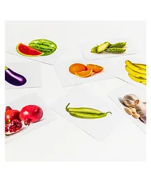 Braiin Foods Mutlilingual Fruits and Vegetable Flash Card - Pack of 46