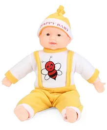 Kids Zone Laughing Doll Butterfly Print Yellow - 40 cm