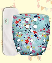 Deedry Cloth Diapers Reusable, Adjustable with Snap Buttons & comes with Insert- Sky Blue