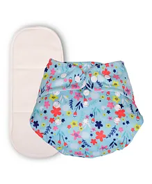 Deedry Cloth Diapers Reusable, Adjustable with Snap Buttons & comes with Insert- Sky Blue