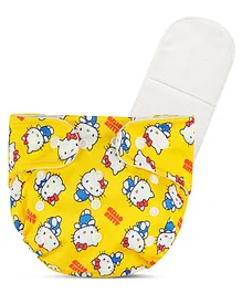 Deedry Cloth Diapers Reusable, Adjustable with Snap Buttons & comes with Insert - Yellow