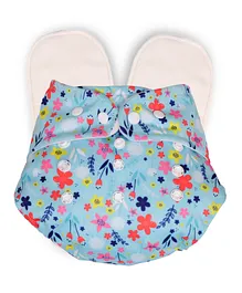 Deedry Cloth Diapers Reusable, Adjustable with Snap Buttons & comes with 2 Insert - Sky Blue