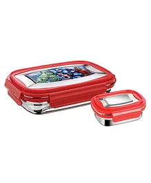 Avengers Super Food Lunch Box With Container - Red