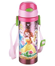 Disney Princess Vacuum Sipper Bottle Pink 450 ml (Color & Print May Vary)