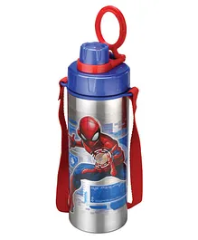 Joyo Spider Man Racer Water Bottle With Belt Blue- 600 ml