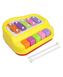 COMERCIO Melody Musical Xylophone Cum Piano With Mallets - Yellow