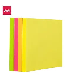 Deli Adhesive Bright Colours Sticky Notes Multicolor Pack of 4 - 100 Sheets each 