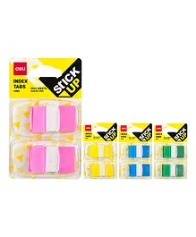 Deli Adhesive Detachable and Repositionable Rectangle Shape Tab Memo Pad Pack of 2 - Multicolor