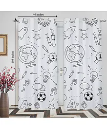 Right Gifting Digital Printed Eyelet Long Door Curtain For Kids Room - Pack Of 2