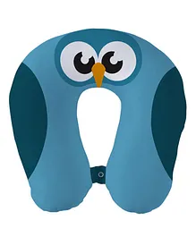 Right Gifting Digital Printed U Shaped Recron Filled Neck Travel Pillow - Blue