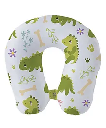 Right Gifting Digital Printed U Shaped Recron Filled Neck Travel Pillow - Cream