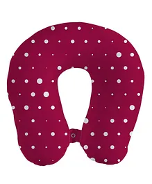 Right Gifting Digital Printed U Shaped Recron Filled Neck Travel Pillow - Maroon