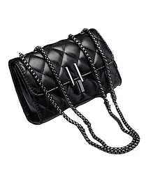 MOMISY Sling Bag with Chain Strap - Black