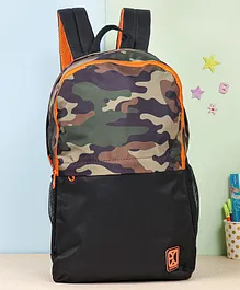 Excelites Camo School Bag Black & Orange - 18 Inches