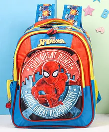 Spider Man School Bag Red & Blue - Height 15 Inches 