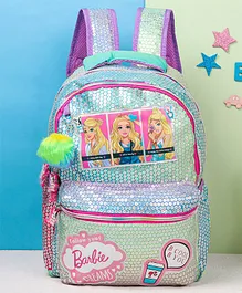 Barbie Pom Pom Sequin School Bag Multicolour - 15 Inch