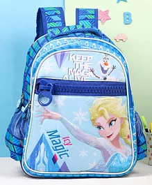 Disney Frozen Icy Magic Big Zipper School Bag Multicolour - Height 14 Inches