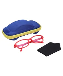 Vink Rectangle Spectacles With Blue Cut Plano lens - Red