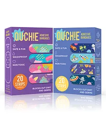 Ouchie Non-Toxic Printed Bandages Purple Space Blue Pack of 2 - 20 Bandages Each