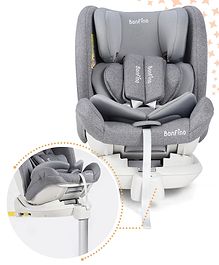 Bonfino Grandeur ISOFIX Convertible Car Seat, 360-Degree Rotation, - Adjustable Headrest, Side Impact Protection| 5-poin Safety Harness| Sturdy Support Leg| Reclining Seat| Washable Cover| Premium Linen Fabric