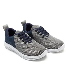 Beanz Colour Block Pattern Shoes - Blue & Grey