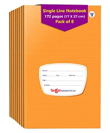 Target Publication Single Line Ruled Pages Notebooks Pack of 8 - 172 Pages Each