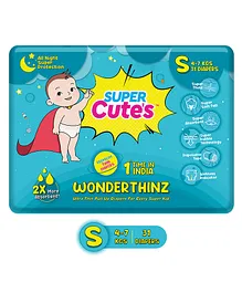 Super Cute's Wonder Thinz Ultra Premium Pant Style Diapers Small - 31 Pieces