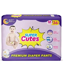 Super Cute Extra Absorbent Pant Style Diapers Medium - 36 Pieces