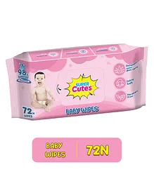 Super Cute Premium Soft Cleansing Baby Wipes - 72 Pieces