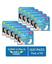 Paree Super Ultra Dry Feel Extra Large Sanitary Pads with Double Feathers for Heavy Flow Pack of 2 - 60 Pads Total