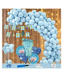 Shopperskart Baby Shower Party Decorations Combo Blue- Pack of 110