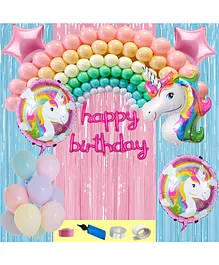 Shopperskart Unicorn Theme First Birthday Kit Combo Pack of 113 - Multicolour
