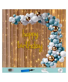 Shopperskart Birthday Party Decorations Combo Blue - Pack of 62