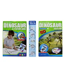 EZ Life Color Changing 3D Stegosaurus Dinosaur Skeleton Model Maker With Picture Book Kit - Multicolor