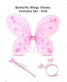 Butterfly Wings Theme Costume Set - Pink (Design May Vary)