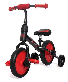 Ehomekart 4 In 1 Plug N Play Tricycle With Pedals & Training Wheels - Red 