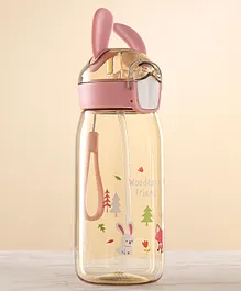 Bunny Water Bottle with Sipper Orange - 550 ml