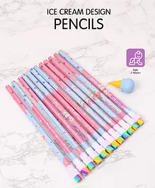 Ice Cream Design Pencils Pack of 12- Multicolor