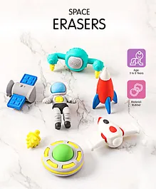 Space Erasers Pack of 8- Multicolor