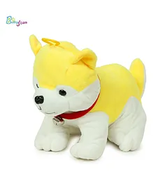 Babyjoys Huskey Puppy Clip On Soft Toy Yellow White - Length 25 cm  