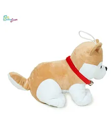 Babyjoys Huskey Dog Soft Toy Brown - Length 35 cm 