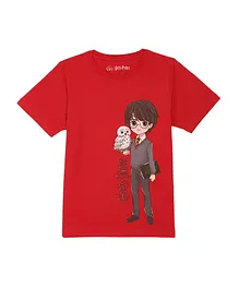 Harry Potter By Wear Your Mind Half Sleeves Character Print Tee - Red